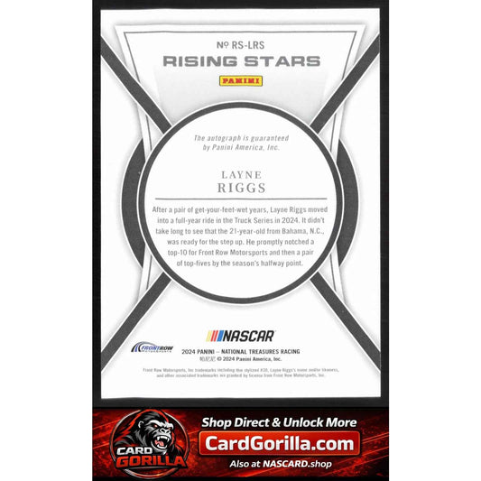 2024 Panini National Treasures #RS-LRS Layne Riggs Rising Stars Holo Silver #/49