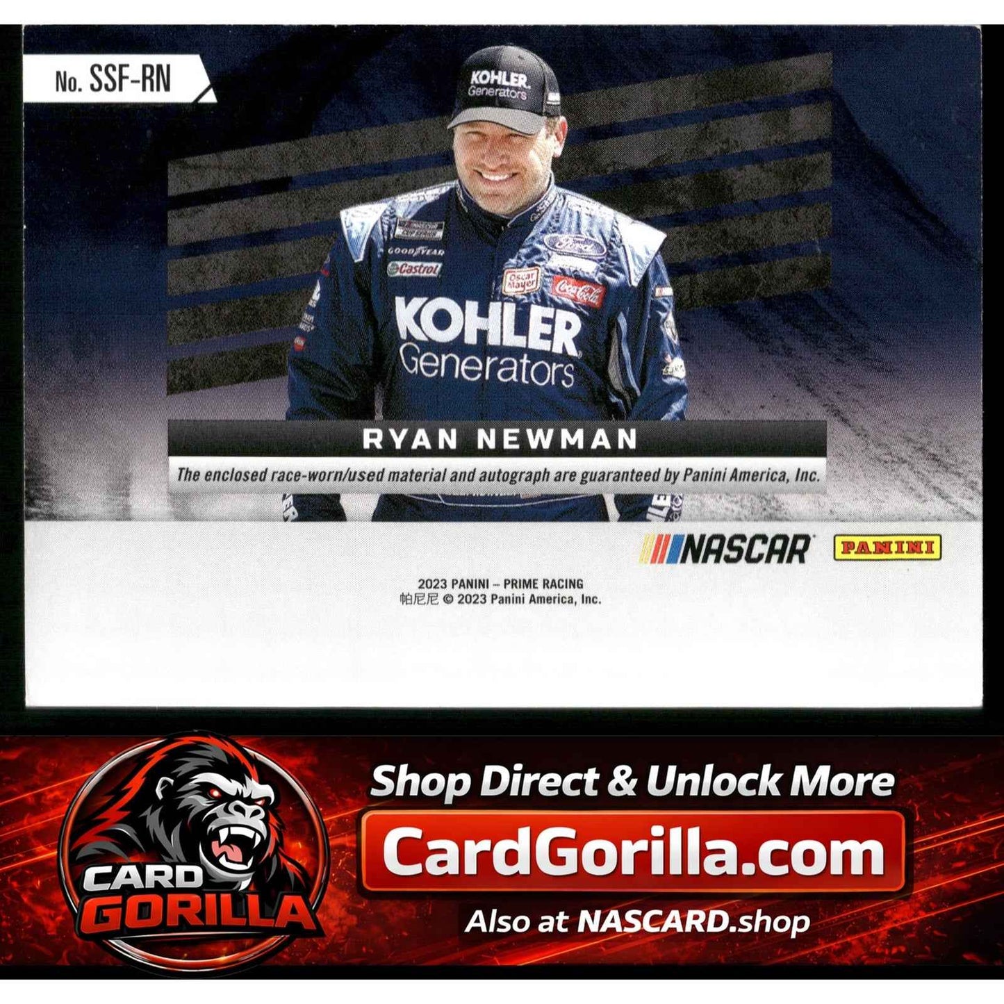 2023 Panini Prime #SSF-RN Ryan Newman Souvenir Signatures Tires #/25