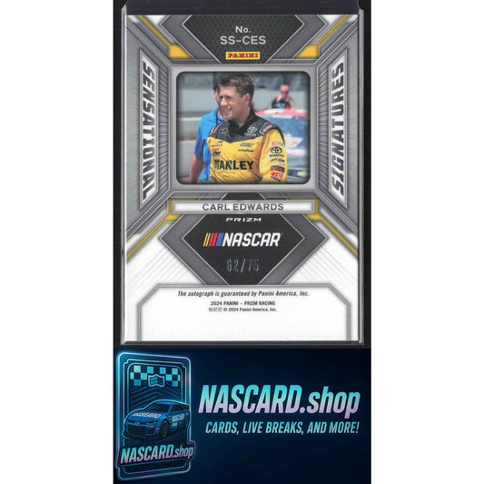 2024 Panini Prizm #SS-CES Carl Edwards Sensational Signatures Red #/75