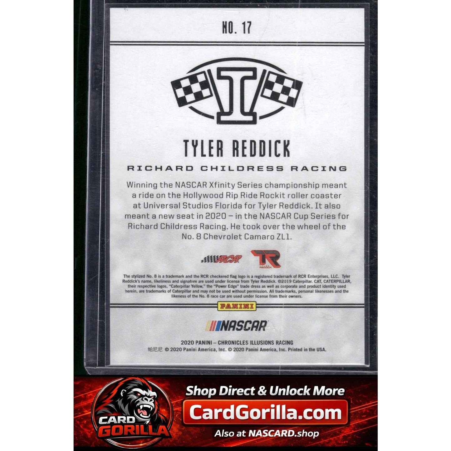 2020 Panini Chronicles #17 Tyler Reddick Illusions Purple #/25 RC