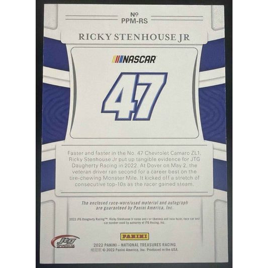 2022 Panini National Treasures Ricky Stenhouse Jr Premium Patches Midnight /5