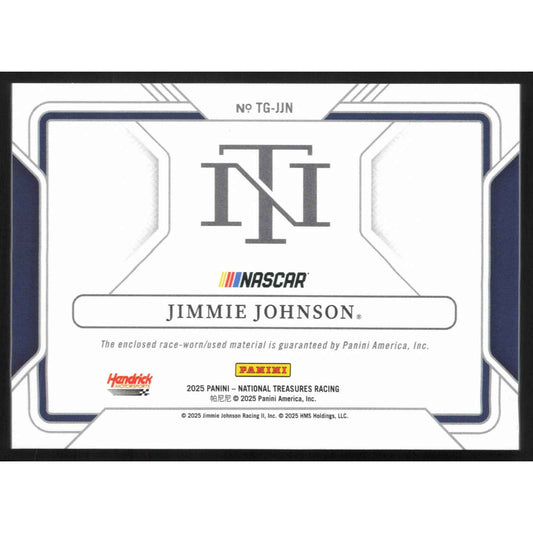 2025 Panini National Treasures #TG-JJN Jimmie Johnson Track Gear #/99
