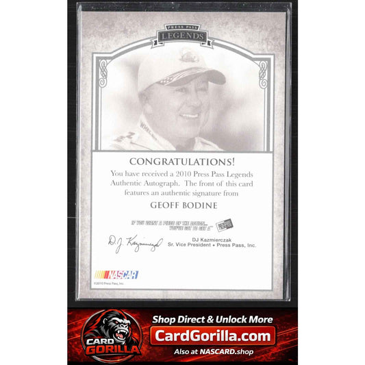 2010 Press Pass Legends #LL-GB1 Geoff Bodine Lasting Legacies Holofoil #/25