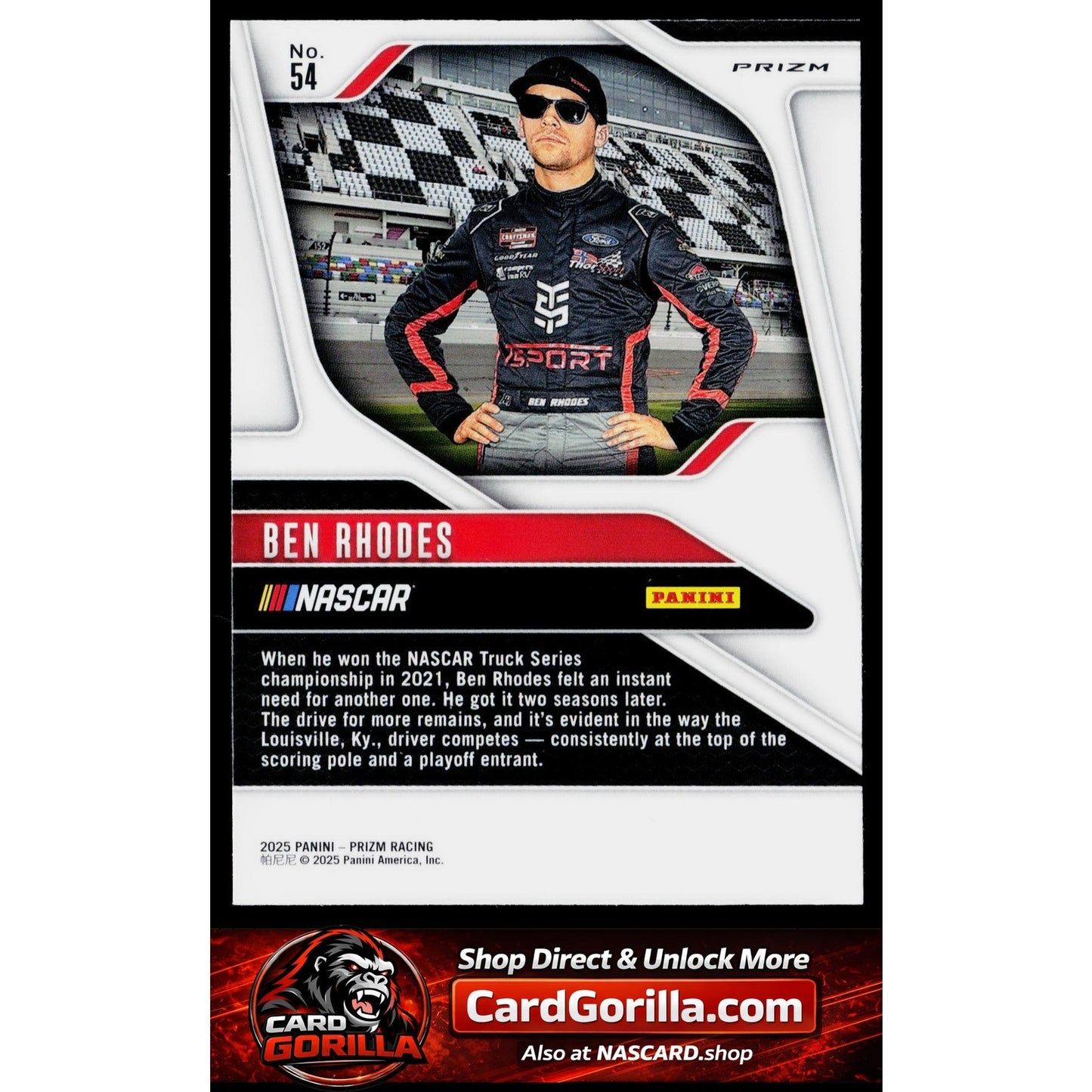 2025 Panini Prizm #54 Ben Rhodes White Sparkle