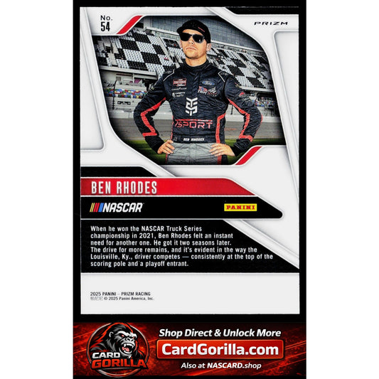 2025 Panini Prizm #54 Ben Rhodes White Sparkle