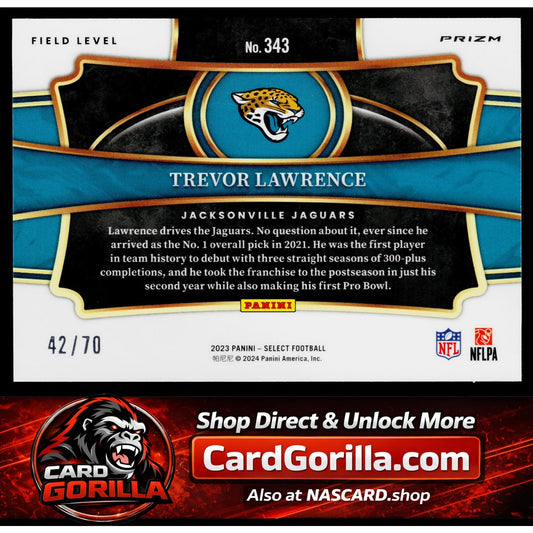 2023 Panini Select #343 Trevor Lawrence Dragon Scale Prizms #/70
