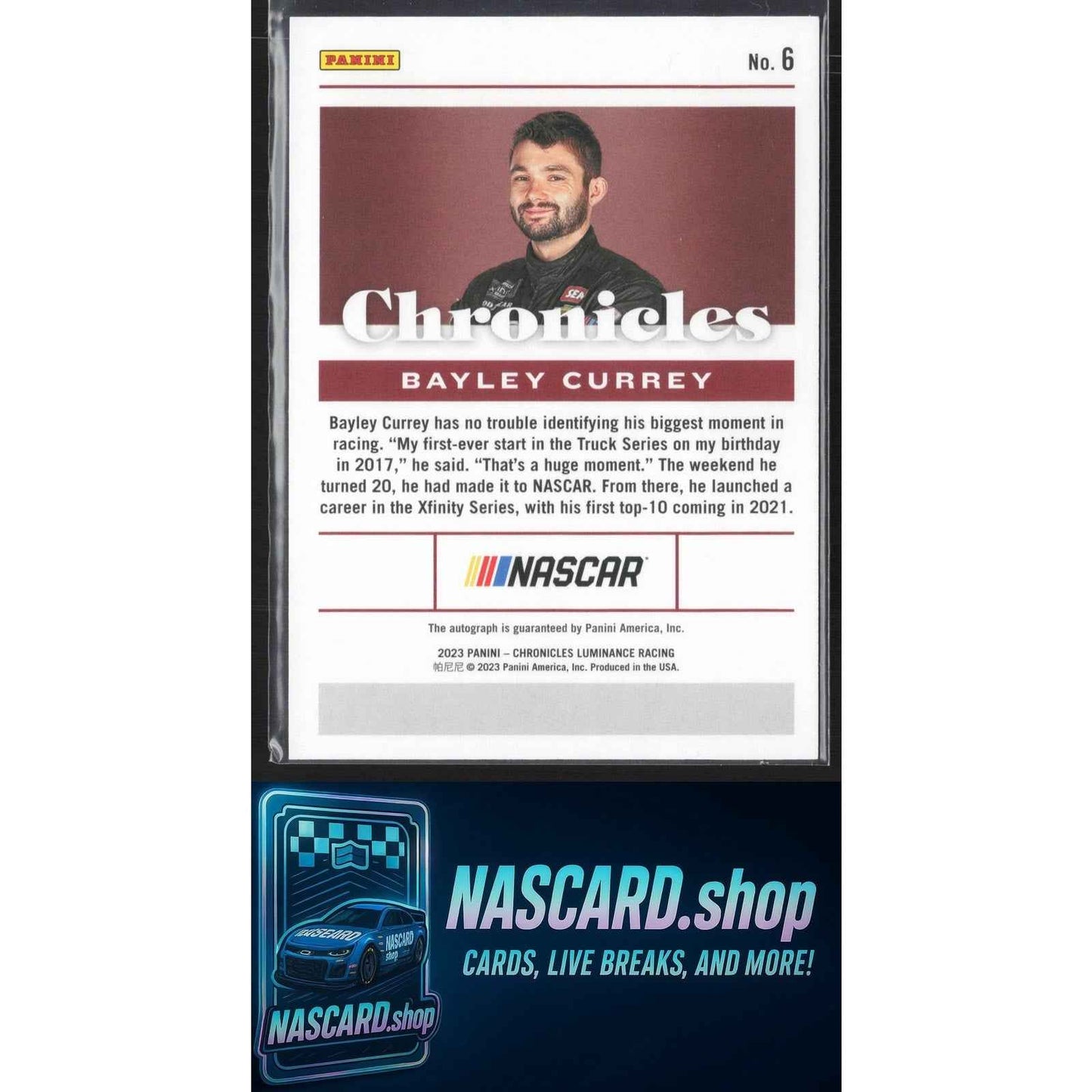 2023 Panini Chronicles #6 Bayley Currey Chronicles Autographs Purple #/25