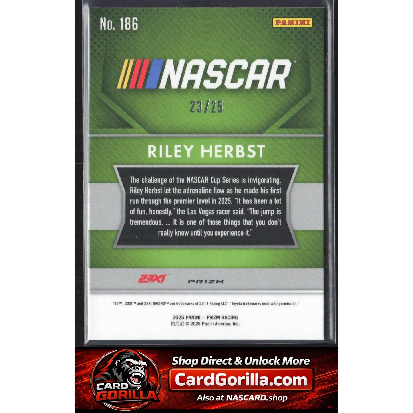 2025 Panini Prizm #186 Riley Herbst Mojo #/25