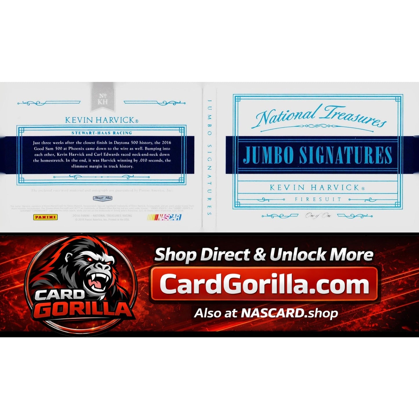 2016 National Treasures Kevin Harvick Jumbo Busch Patch Booklet #1/1