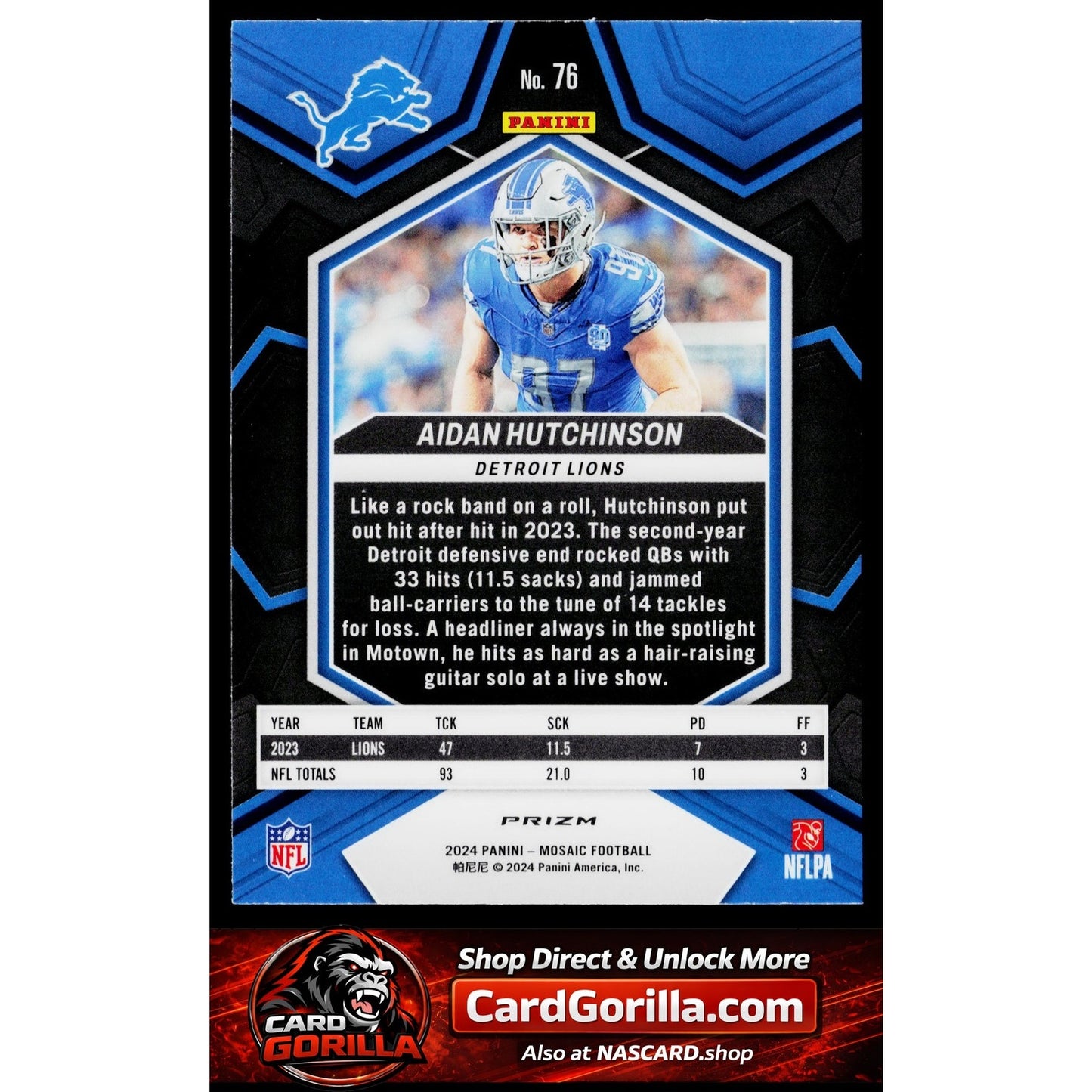 2024 Panini Mosaic #76 Aidan Hutchinson Mosaic Camo Pink