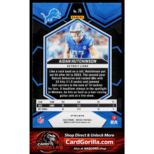 2024 Panini Mosaic #76 Aidan Hutchinson Mosaic Camo Pink