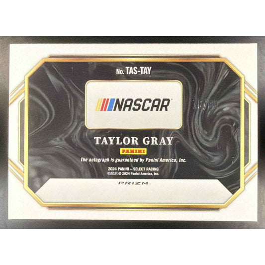 2024 Panini Select Nascar Taylor Gray Trackside Action Signatures Blue Prizm /99