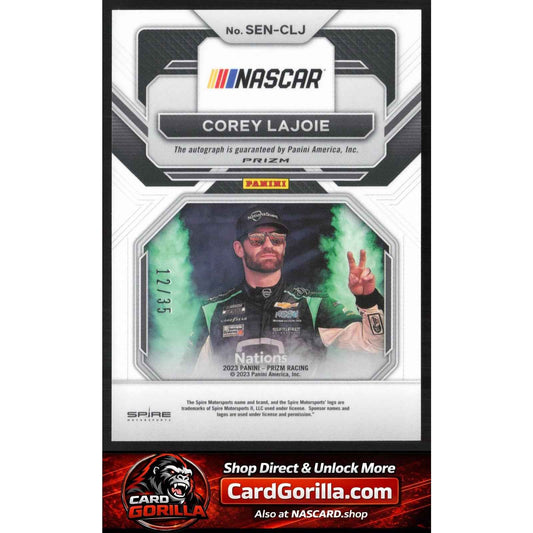 2023 Prizm Corey LaJoie Sensational Signatures Prizm Red White and Blue #/35