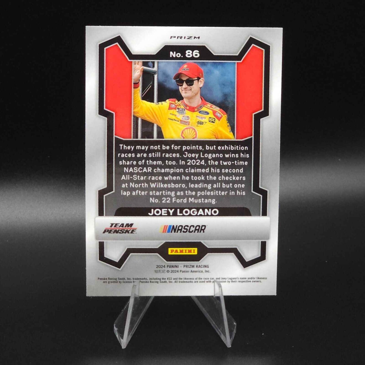 2024 Panini Prizm Racing Red Cracked Ice #86 Joey Logano - NASCARD.shop