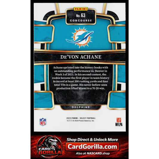 2023 Panini Select #63 De'Von Achane