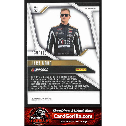 2025 Panini Prizm #53 Jack Wood Red Pulsar #/199