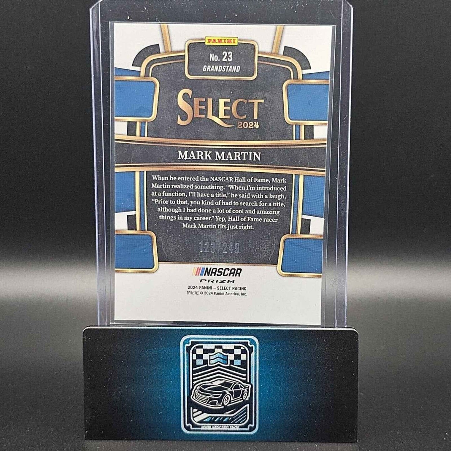 2024 Panini Select - Grandstand Red And Blue Prizm #23 Mark Martin /249 - NASCARD.shop