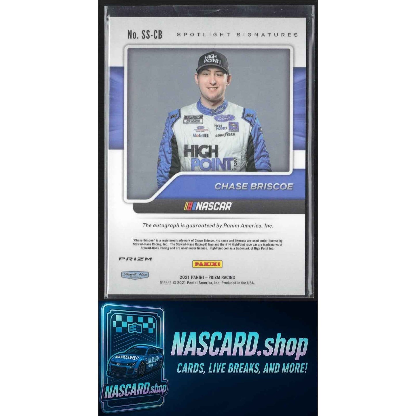 2021 Panini Prizm #SS-CB Chase Briscoe Spotlight Signatures Prizm