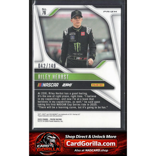2025 Panini Prizm #76 Riley Herbst Green Scope #/149