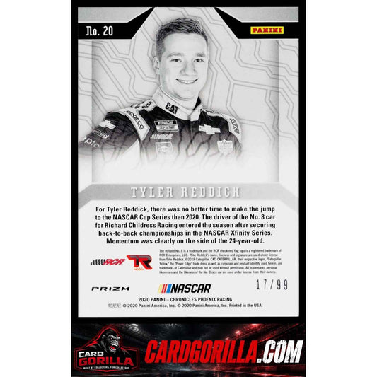 2020 Panini Chronicles #20 Tyler Reddick Phoenix Red #/99 RC