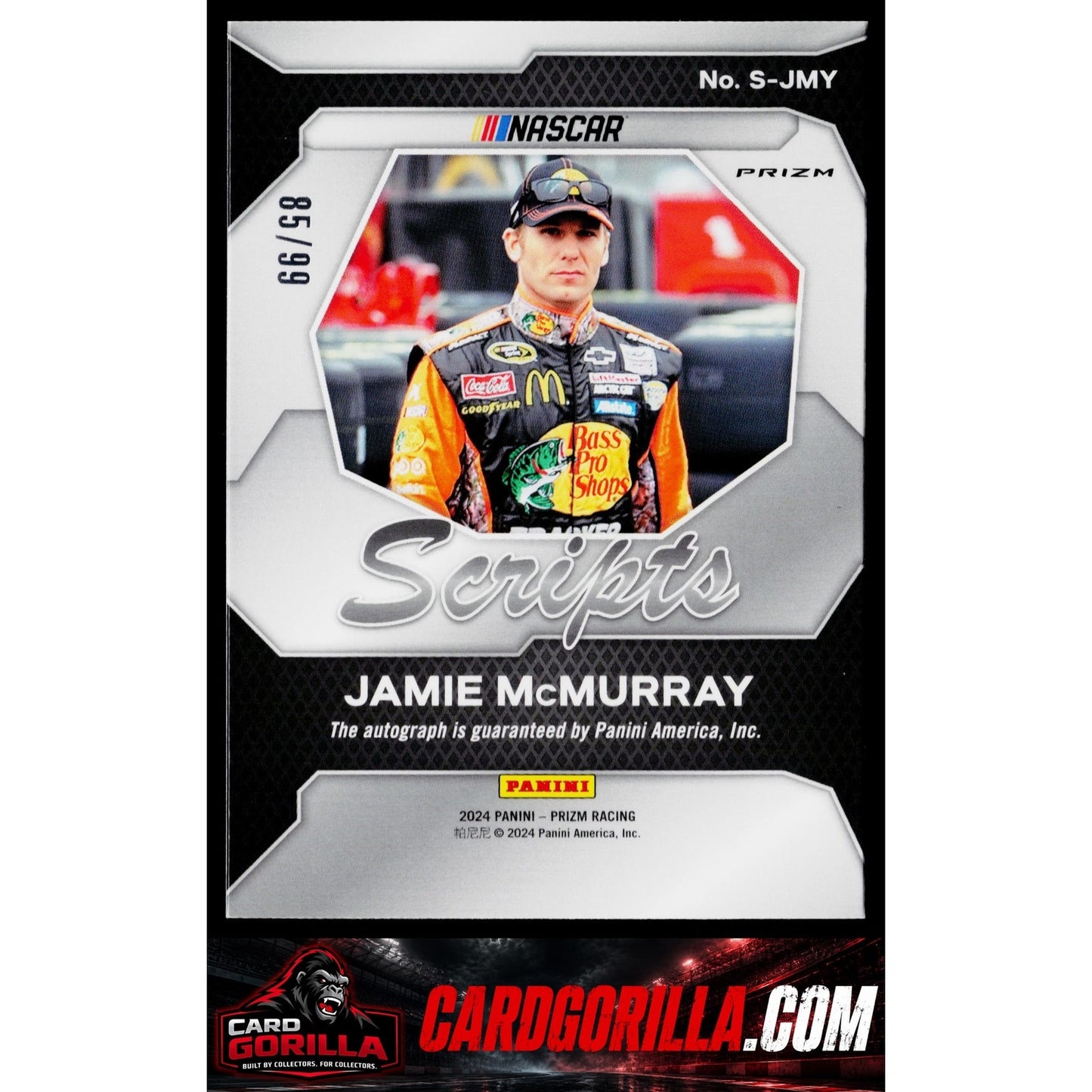 2024 Panini Prizm #S-JMY Jamie McMurray Scripts Red #/99