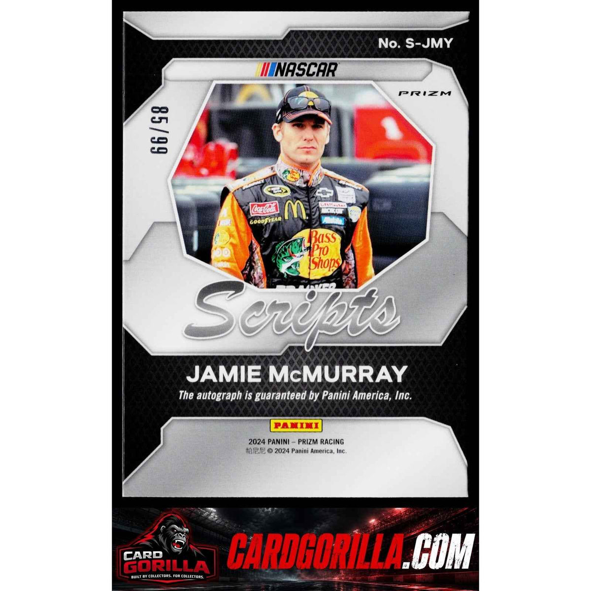 2024 Panini Prizm #S-JMY Jamie McMurray Scripts Red #/99