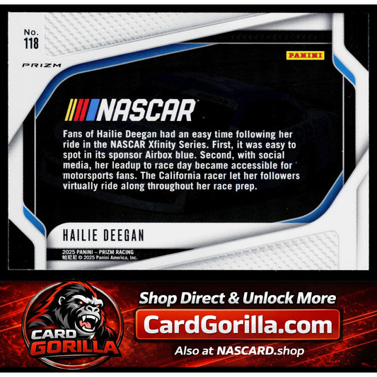 2025 Panini Prizm #118 Hailie Deegan Blue Ice