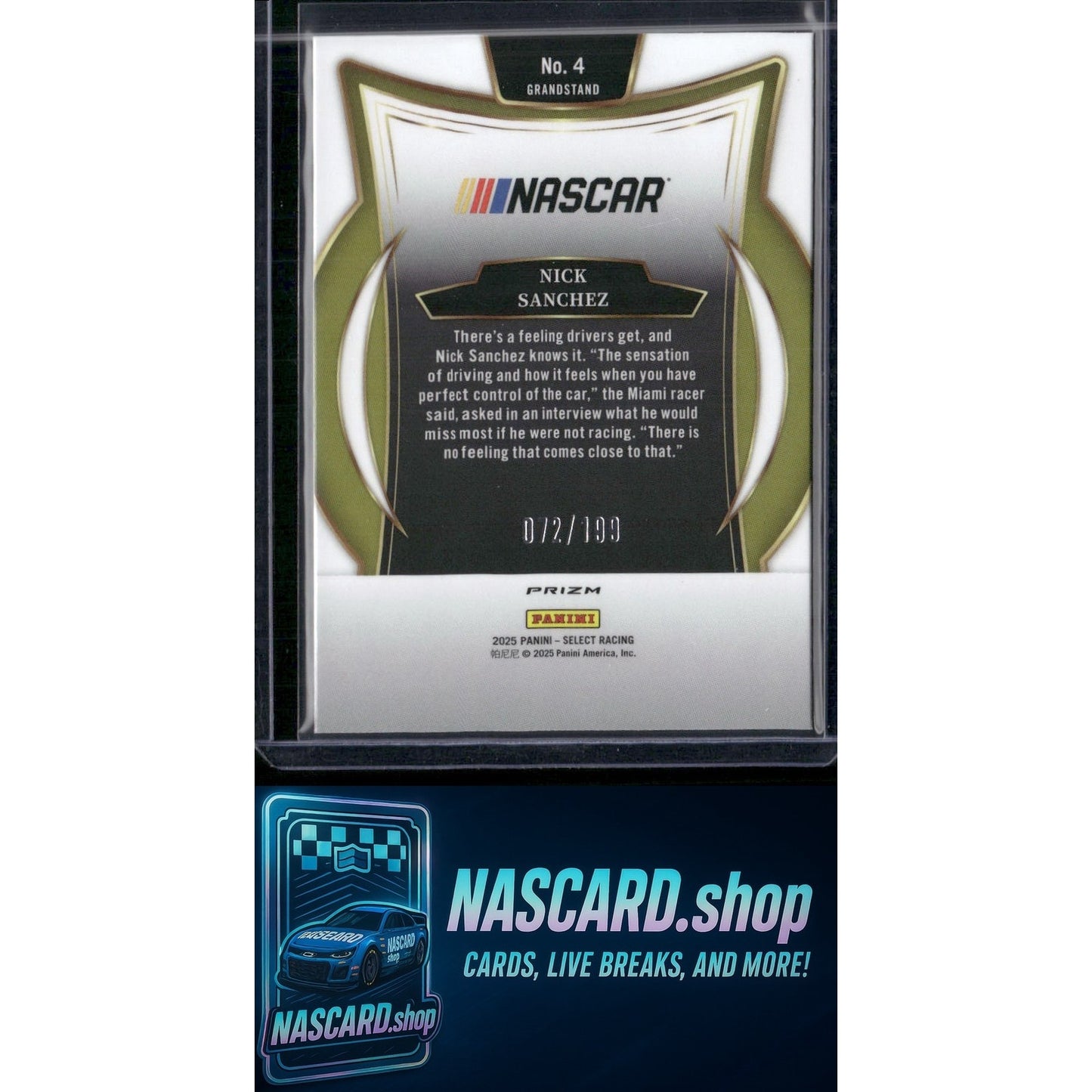 2025 Panini Select #4 Nick Sanchez Purple Prizms #/199