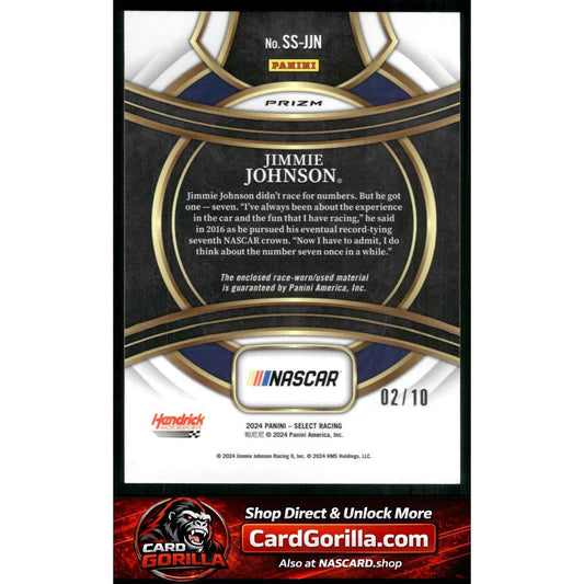 2024 Panini Select #SS-JJN Jimmie Johnson Selective Swatches Gold Prizms #/10