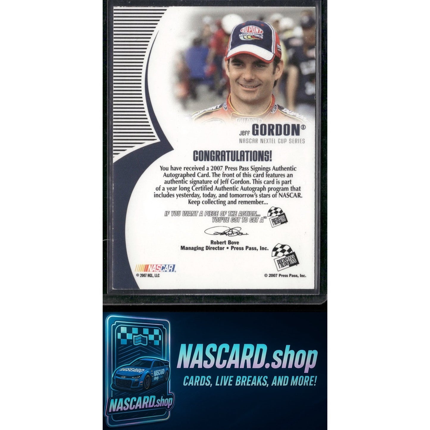 2007 Press Pass Jeff Gordon Signings Silver /75 - NASCARD.shop