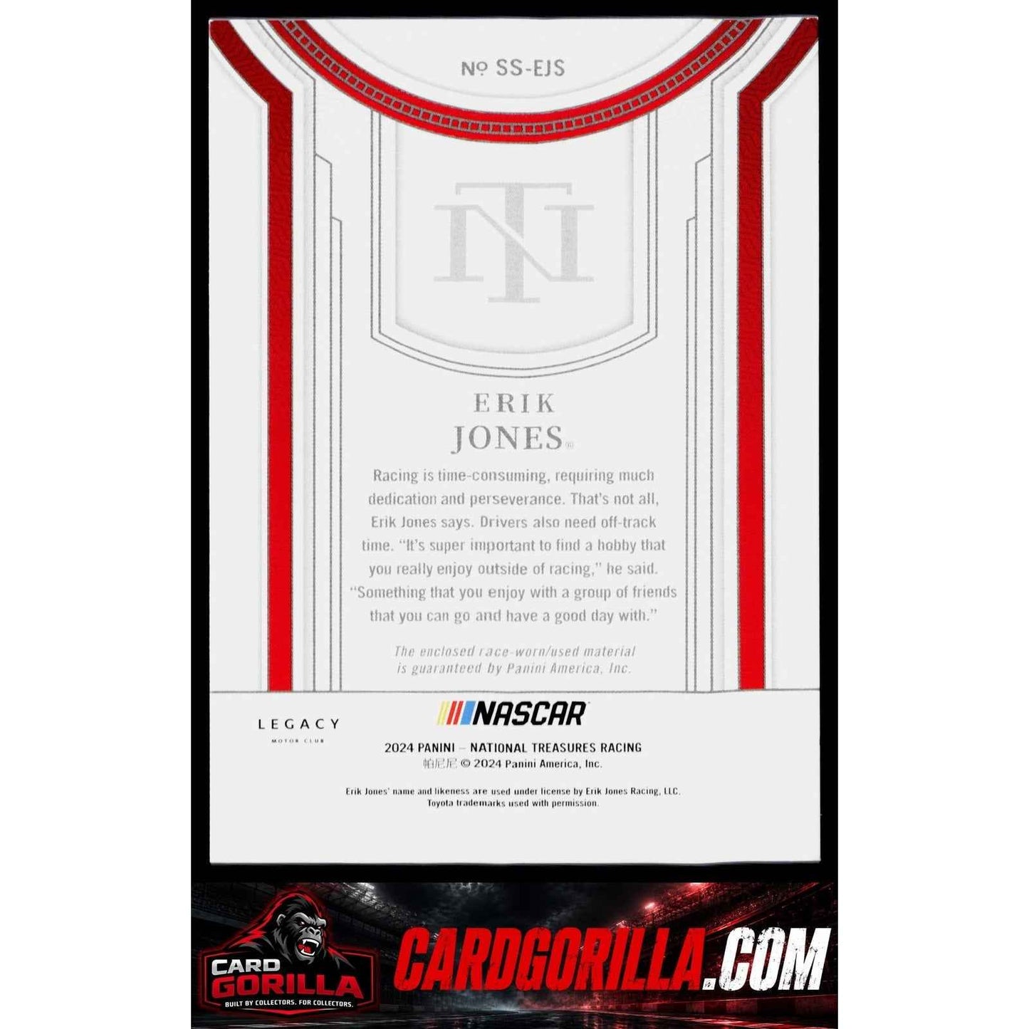 2024 Panini National Treasures #SS-EJS Erik Jones Silhouettes #/99
