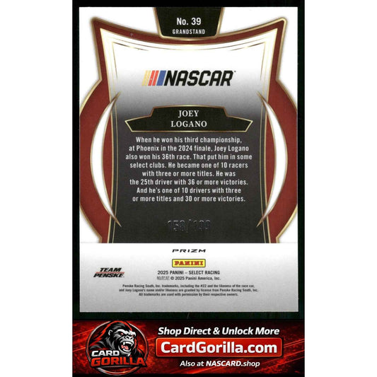 2025 Panini Select #39 Joey Logano Purple Prizms #/199