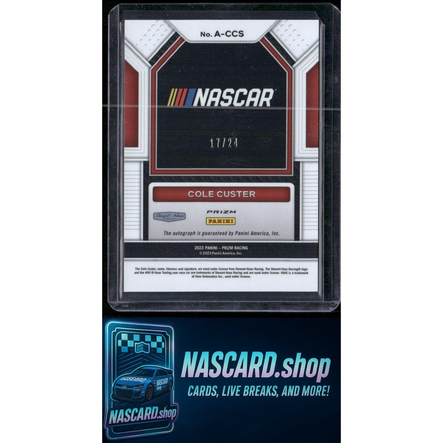 2023 Panini Prizm #A-CCS Cole Custer Autographs Rainbow Prizm #/24