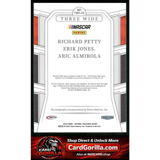 2023 National Treasures Almirola Erik Jones Richard Petty Three Wide Auto /10