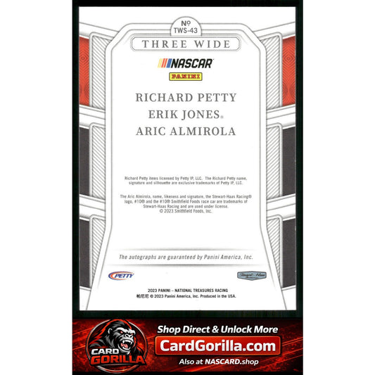 2023 National Treasures Almirola Erik Jones Richard Petty Three Wide Auto /10