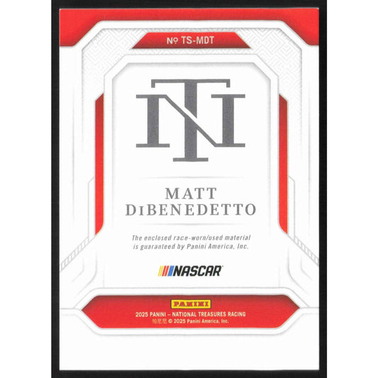 2025 National Treasures Matt DiBenedetto Treasured Swatches Holo Silver #/30
