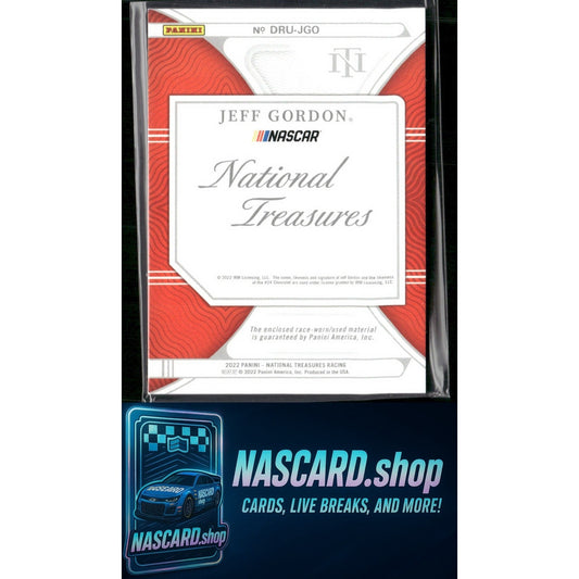 2022 Panini National Treasures #DRU-JGO Jeff Gordon Dual Race Used Tires #24/49 - NASCARD.shop