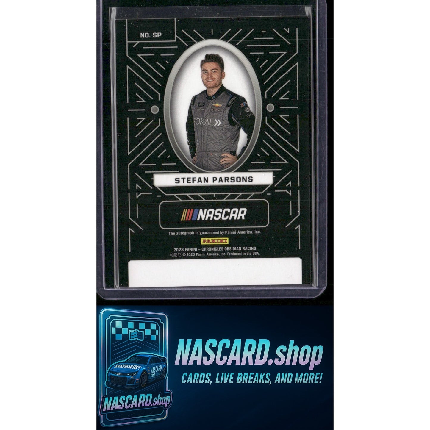 2023 Panini Chronicles #SP Stefan Parsons Obsidian Signatures - NASCARD.shop