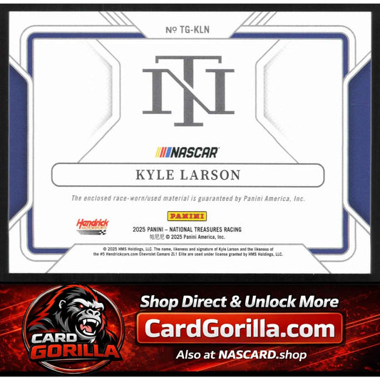 2024 Panini National Treasures #TG-KLN Kyle Larson Track Gear Holo Silver #/25