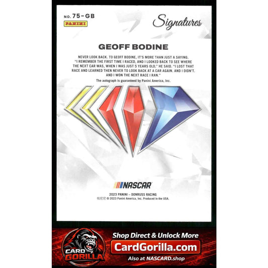 2026 Donruss #75-GB Geoff Bodine NASCAR 75th Anniversary Signatures