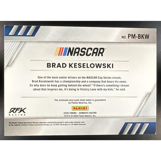 2026 Panini Donruss NASCAR Racing Brad Keselowski Pedal to the Metal Materials