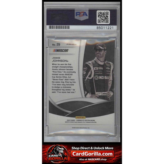 2022 Panini Chronicles Jimmie Johnson Spectra PSA/DNA Autograph
