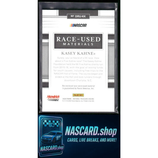 2020 Panini National Treasures Kasey Kahne Dual Race Used Firesuits Prime #/10