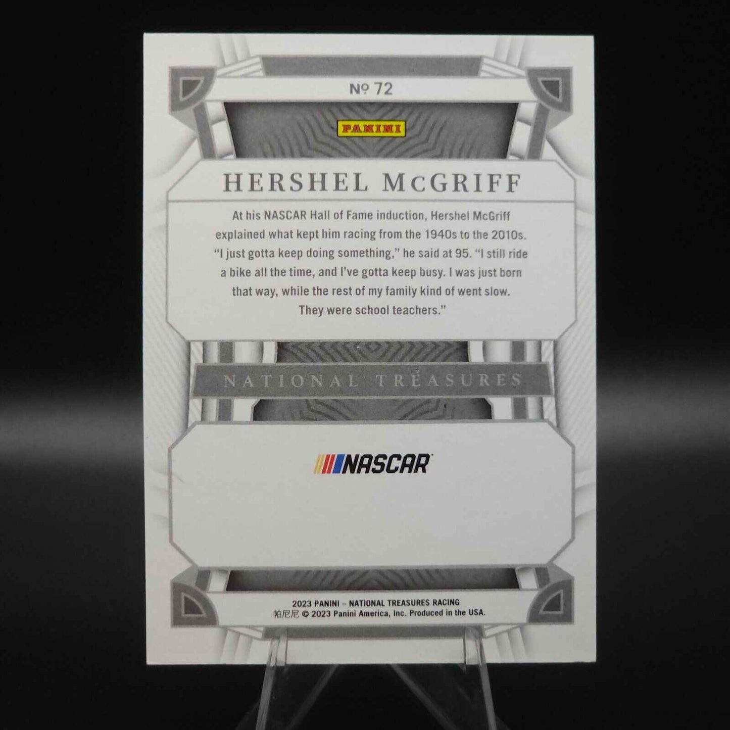 2023 National Treasures NASCAR Diamond Anniversary Hershel McGriff #72 Green /5 - NASCARD.shop