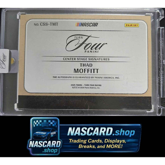 2025 Panini Turn Four #CSS-TMT Thad Moffitt Center Stage Signatures Platinum #/1