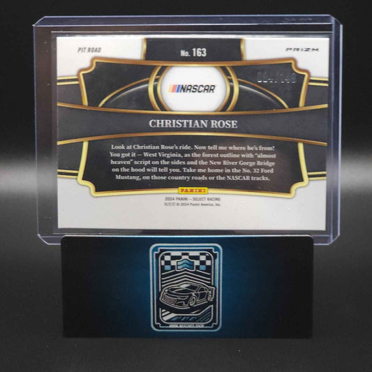 2024 Panini Select - Pit Road Red and Blue Prizm #163 Christian Rose Rookie Card - NASCARD.shop