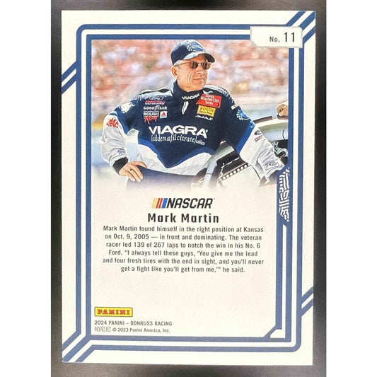 2024 Panini Donruss Mark Martin #11 Dominators Blue Xplosion /49