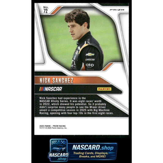 2025 Panini Prizm #72 Nick Sanchez White Sparkle
