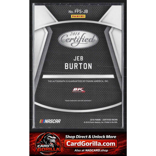 2018 Panini Certified #FFS-JB Jeb Burton Fresh Faces Signatures Red #/60