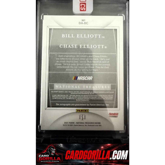 2021 National Treasures Bill Elliott Chase Elliott Dual Autographs Holo Gold #/5